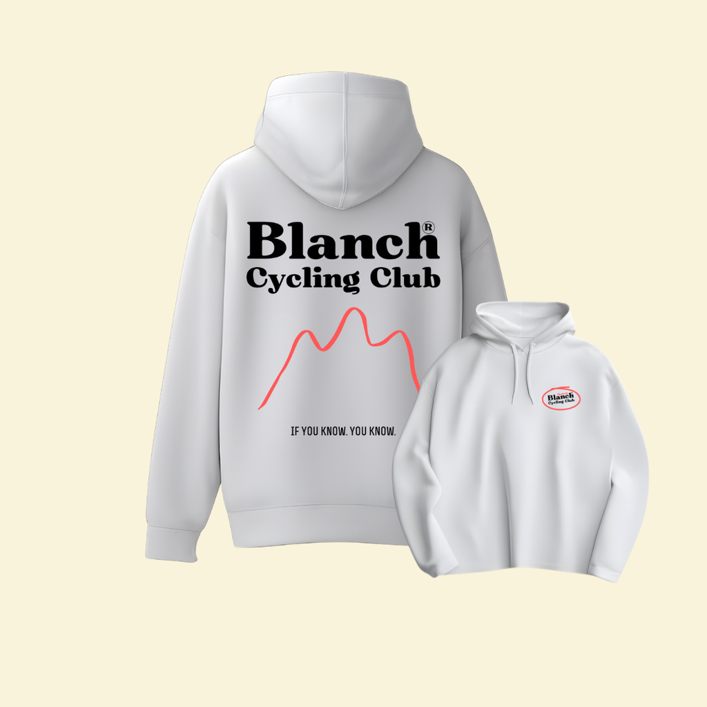 Sudadera Blanch Cycling Club “IYKYK Peaks” — Gris (Unisex)