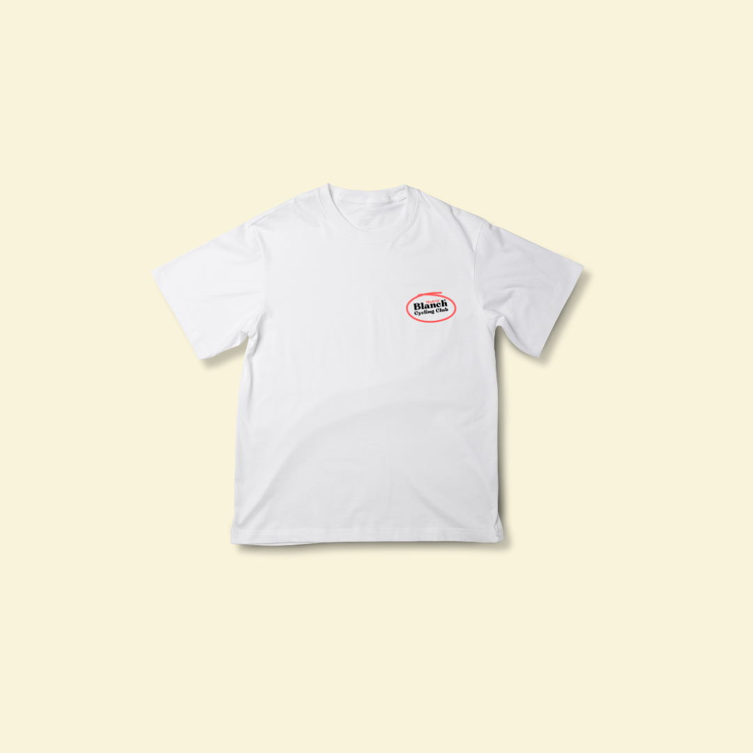 Camiseta Blanch Cycling Club “IYKYK Peaks” — Blanca (Unisex)